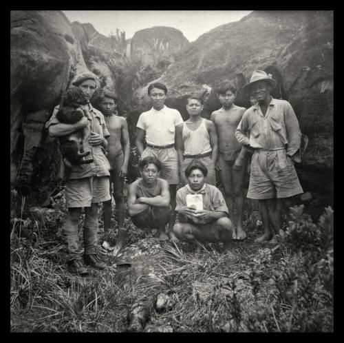 Ray Wilkins (left) with members of the expedition on the summit