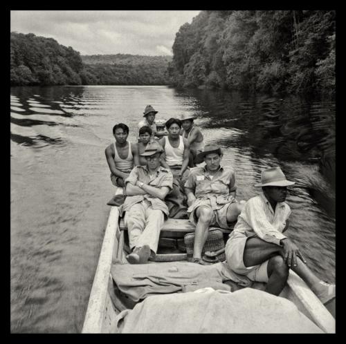 Wilkins Roraima Expedition (1948) boat trip going up the Kamarang