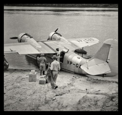 Grumman G 21 Goose, amphibious aircraft, on the Kamarang River